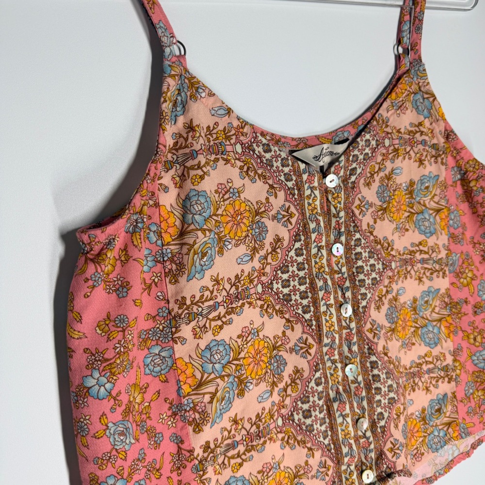 Arnhem Floral Boho Crop Cami Top Pink US 6 (10 - AU/UK) - Picture 3 of 9